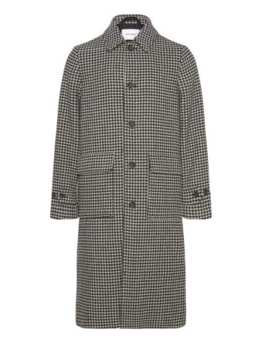 Maximilian Houndstooth Wool Coat Ullfrakk Frakk Black Les Deux