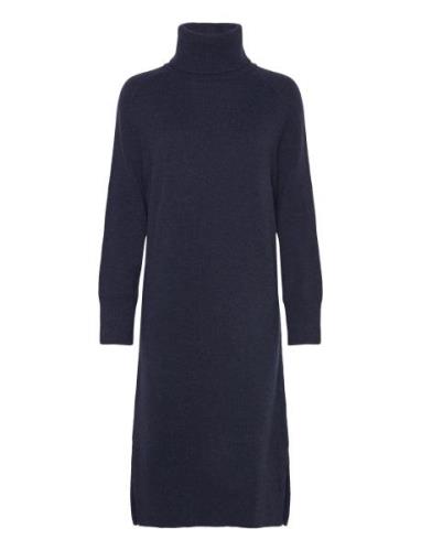 Herringb Detail Rollneck Dress Dresses Knitted Dresses Navy GANT