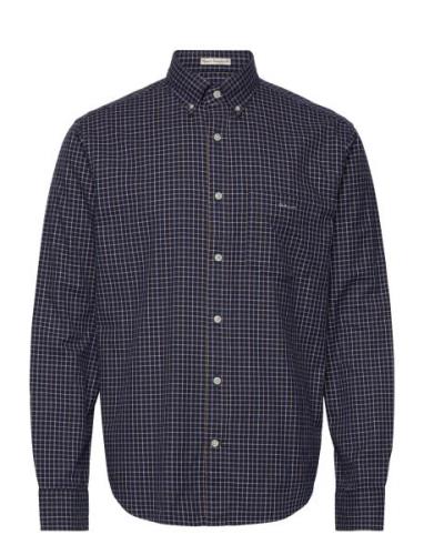 Reg Jaspe Tattersall Shirt Tops Shirts Casual Navy GANT