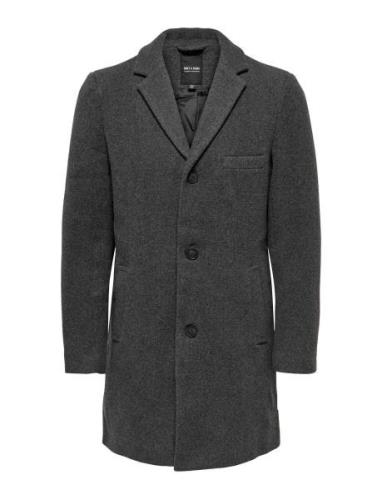 Onsjaylon Wool Coat Otw Noos Ullfrakk Frakk Grey ONLY & SONS