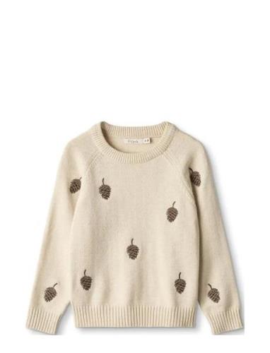 Benna C Pullover Tops Knitwear Pullovers Beige Fliink