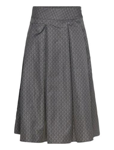 Cmsimi-Skirt Knelangt Skjørt Grey Copenhagen Muse