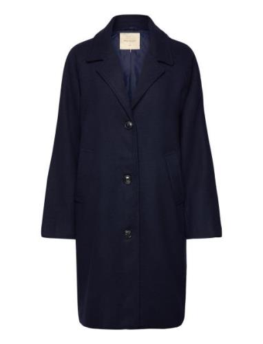 Fqmellon-Jacket Ullfrakk Frakk Navy FREE/QUENT