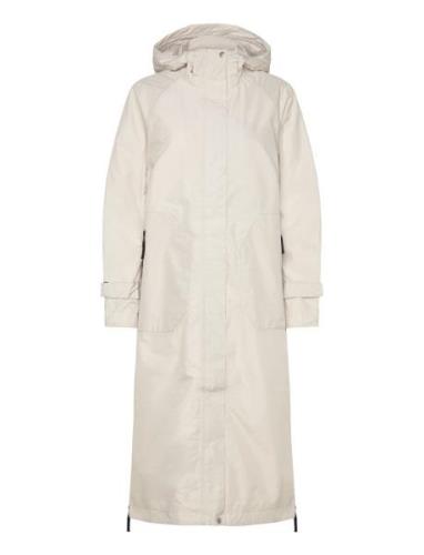 Eco Finished Long Raincoat Outerwear Rainwear Rain Coats Cream Ilse Ja...