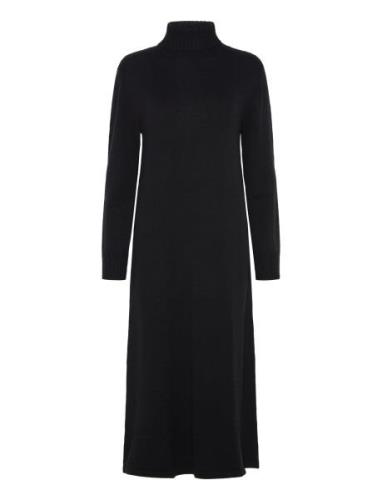 Regine Dress Wool Cotton Knelang Kjole Black Naja Lauf