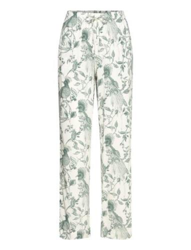 Pant Cotton Floral Resort Pyjamasbukser Pysjbukser White Hunkemöller