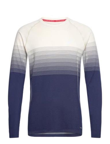 Seamless Ls Top Sport T-shirts Long-sleeved Blue Asics