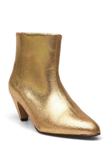 Hilly 50 Stiletto Shoes Boots Ankle Boots Ankle Boots With Heel Gold A...