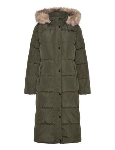 Faux-Fur-Trim Hooded Down Coat Fôret Kåpe Green Lauren Ralph Lauren