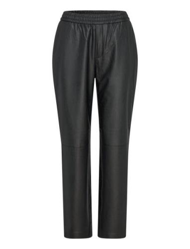 Geza Faux Leather Chino Bottoms Trousers Leather Leggings-Bukser Black...