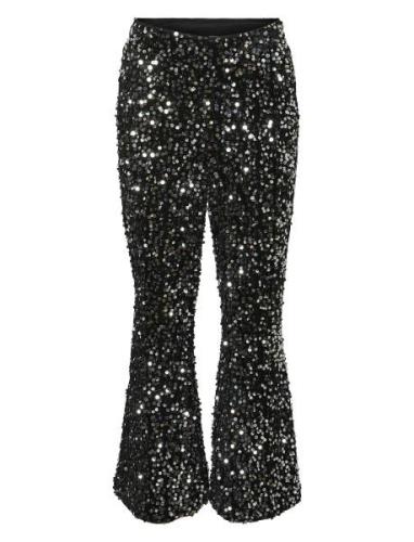 Vmbella Sequins Hw Flared Pant Jrs Girl Bottoms Trousers Black Vero Mo...