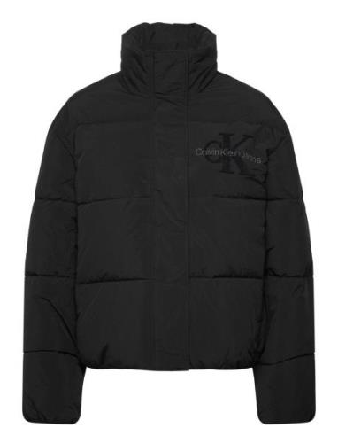 Chenille Monologo Puffer Fôret Jakke Black Calvin Klein Jeans