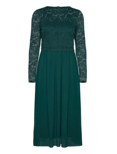 Joline Lace Dress Knelang Kjole Green Bubbleroom