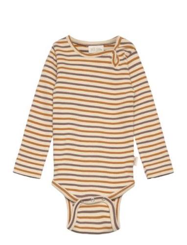 Body L/S Modal Striped Bodies Long-sleeved Multi/patterned Petit Piao