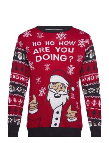 Ho Ho How You Doin' Sweater Tops Knitwear Round Necks Red Christmas Sw...