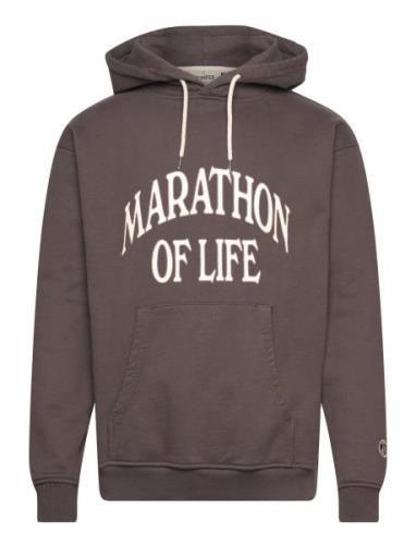 Marathon Regular Charcoal Hoodie Tops Sweat-shirts & Hoodies Hoodies G...