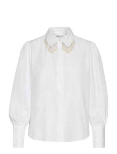 Kbsim Shirt Tops Shirts Long-sleeved White Karen By Simonsen