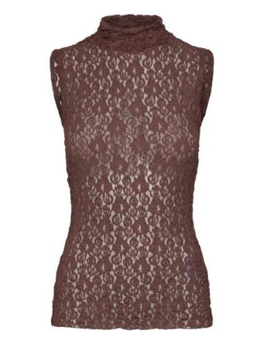 Civahiw Turtleneck Top Tops Blouses Sleeveless Brown InWear