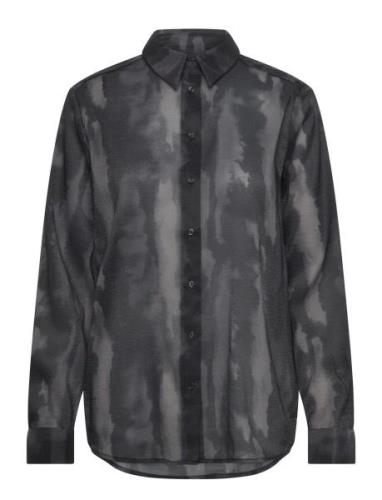 Tie Dye Shirt Tops Shirts Long-sleeved Black Coster Copenhagen