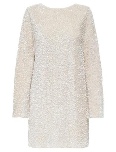 Onlanika Sequins Ls Bow Dress Wvn Kort Kjole White ONLY