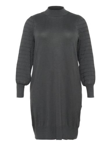 Kclini Knit Dress Knelang Kjole Black Kaffe Curve