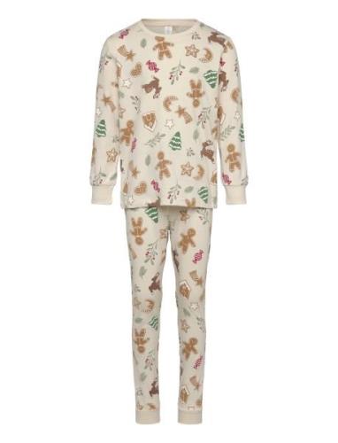 Pyjama Ginger Bread Pyjamas Sett Beige Lindex