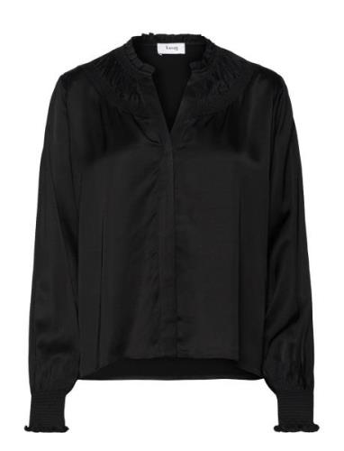 Lr-Estel Tops Blouses Long-sleeved Black Levete Room