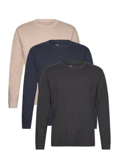 Hco. Guys Knits Tops T-shirts Long-sleeved Black Hollister