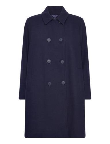 Coat Ullfrakk Frakk Navy United Colors Of Benetton