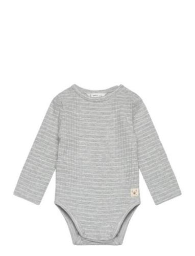 Striped Cotton Bodysuit Bodies Long-sleeved Grey Mango