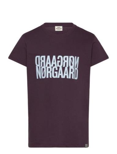 Single Organic Tuvina Tee T-shirts Short-sleeved Burgundy Mads Nørgaar...