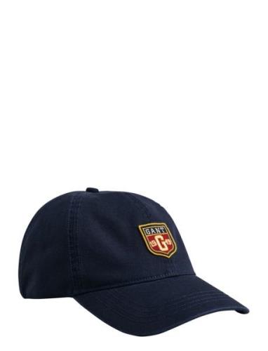 Badge Washed Cap Accessories Headwear Caps Navy GANT