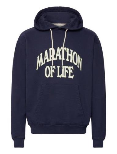 Marathon Regular Navy Hoodie Tops Sweat-shirts & Hoodies Hoodies Navy ...