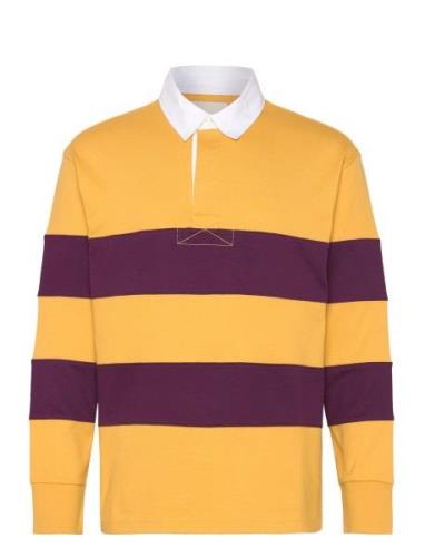 Block Stripe Heavy Rugger Tops Polos Long-sleeved Yellow GANT