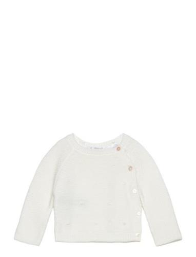 Knit Embroidered Sweater Tops Knitwear Pullovers Cream Mango