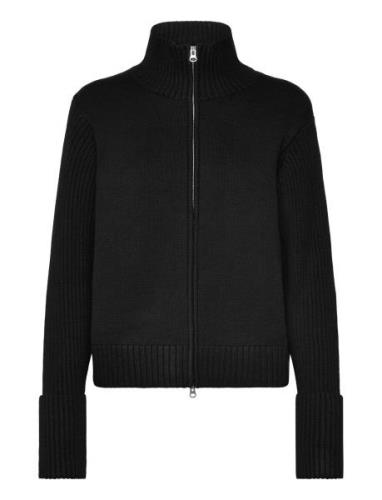 Zip Cardigan Tops Knitwear Cardigans Black Weekday