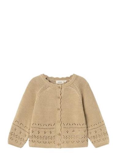 Nmfosanna Ls Knit Card Lil Tops Knitwear Cardigans Beige Lil'Atelier