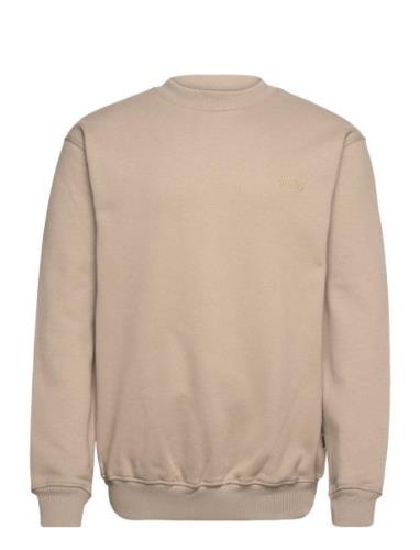 Wbcane Base Crew Tops Sweat-shirts & Hoodies Sweat-shirts Beige Woodbi...