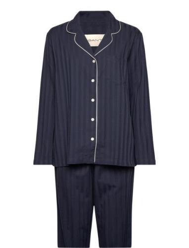 Satin Stripe Pajama Set Gb Pyjamas Navy GANT