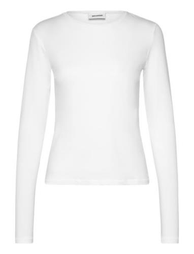 Slim Fitted Long Sleeve Tops T-shirts & Tops Long-sleeved White Weekda...