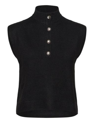 Crjangle Knit Slipover Vests Knitted Vests Black Cream