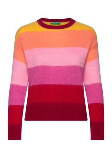 Sweater L/S Tops Knitwear Jumpers Pink United Colors Of Benetton