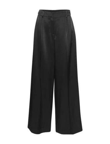 Mschulla Pants Bottoms Trousers Wide Leg Black MSCH Copenhagen