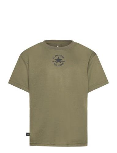 Kt-S/S Knit Top Sport T-shirts Short-sleeved Khaki Green Converse