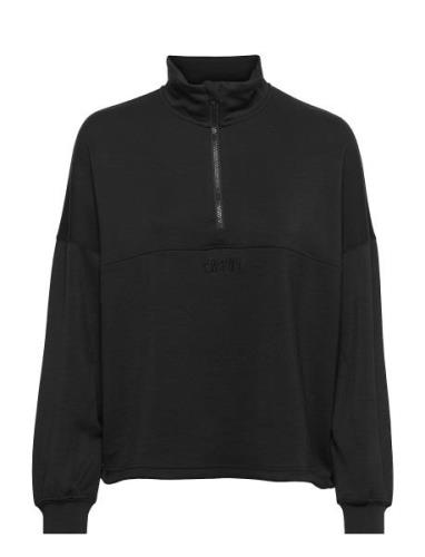 Black Comfy Half Zip Tops Sweat-shirts & Hoodies Sweat-shirts Black Ai...