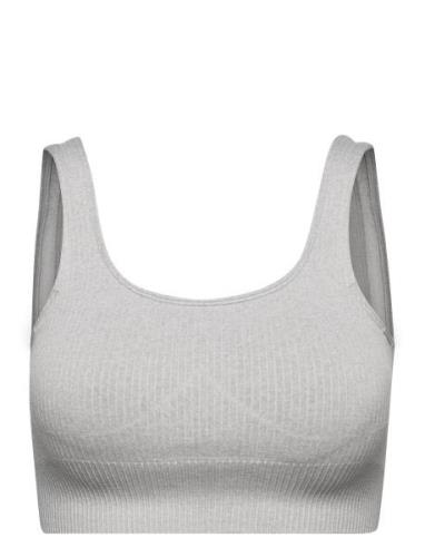 Ribbed Seamless Bra Lingerie Bras & Tops Sports Bras - All Grey Aim´n