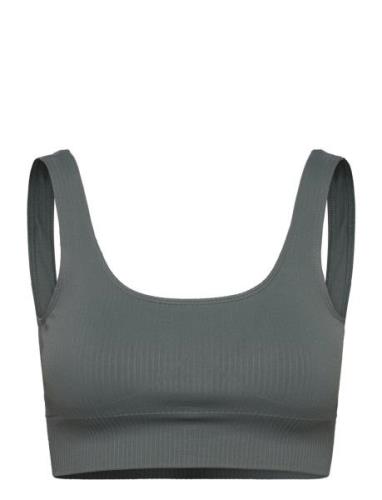 Ribbed Seamless Bra Lingerie Bras & Tops Sports Bras - All Green Aim´n