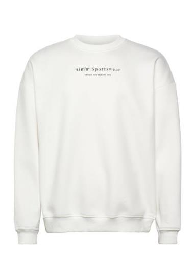 Serif Sweatshirt Sport Sweat-shirts & Hoodies Sweat-shirts White Aim´n