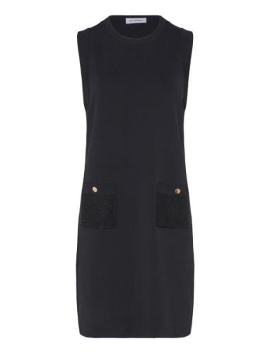 Viscose-Blend Knitted Dress, Doxina Knelang Kjole Black Ivo Nikkolo