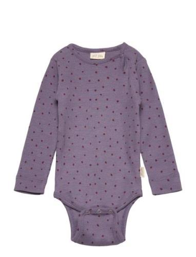 Body L/S Modal Dot Bodies Long-sleeved Purple Petit Piao